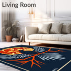 Dark Blue Raven Moon Orange Branch Rug