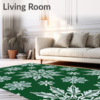 Emerald Green Snowflake Cluster Rug