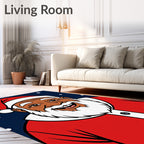 Festive Black Santa Claus Holiday Rug