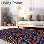 Vibrant Abstract Wavy Lines Rug