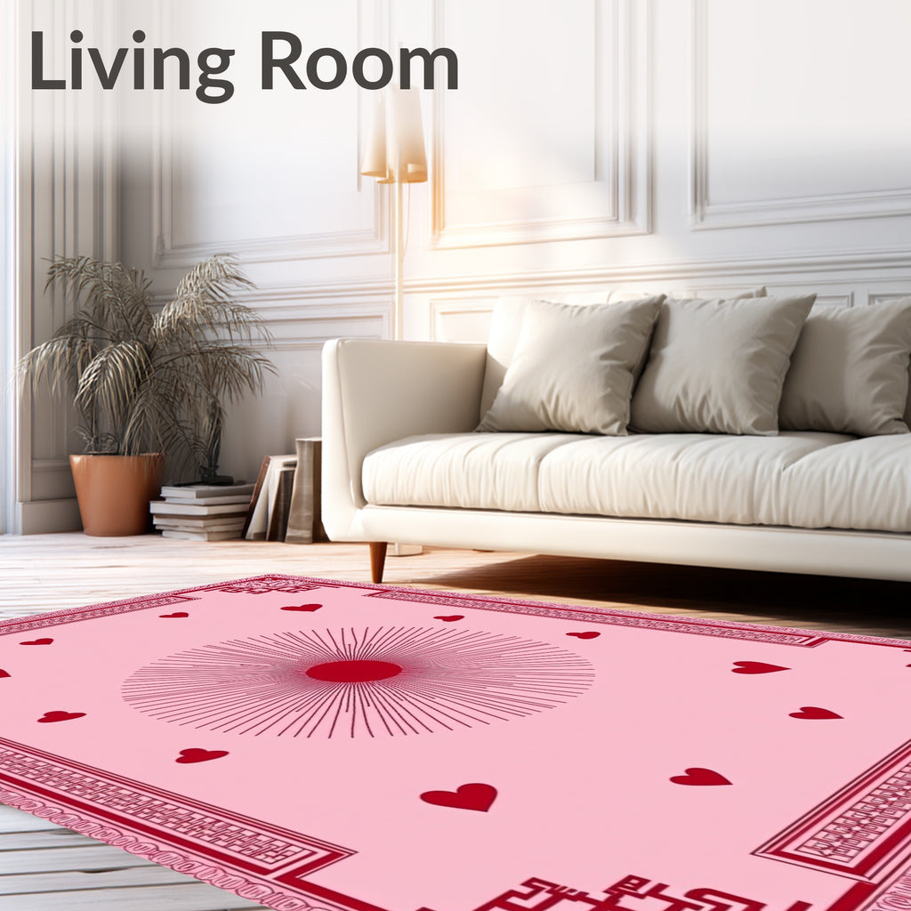 Radiant Heart Scatter Border Rug