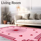 Radiant Heart Scatter Border Rug