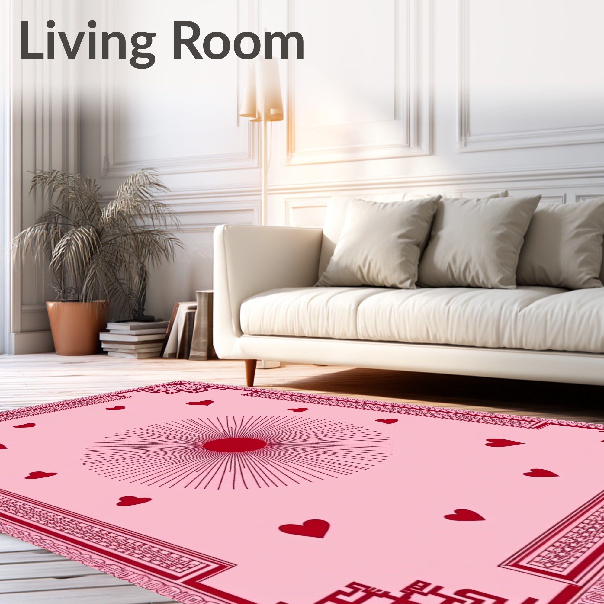 Radiant Heart Scatter Border Rug