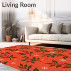 Winter Berry Snow Flake Branch Rug