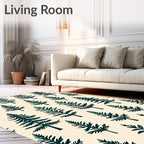 Forest Green Evergreen Trees Rug