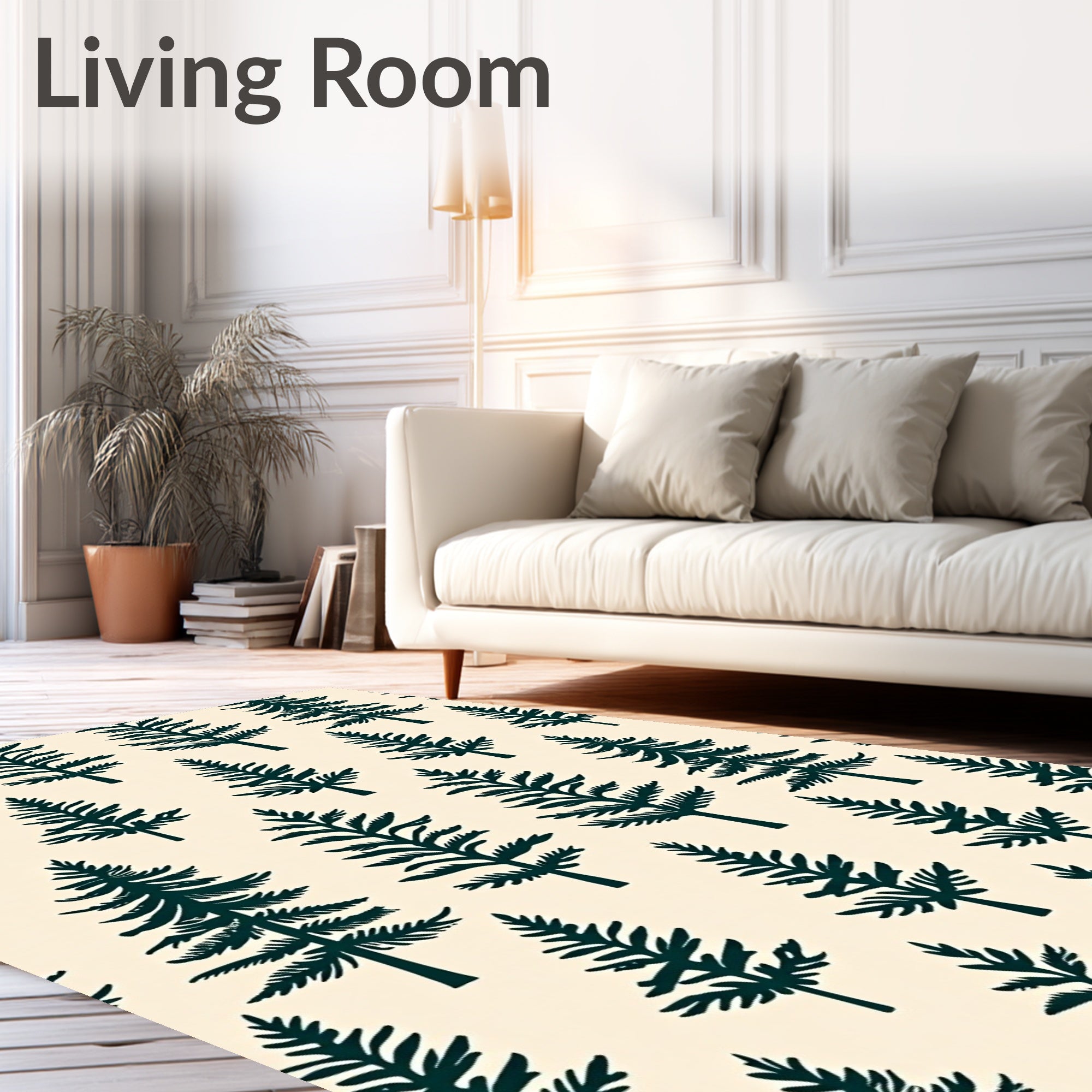 Forest Green Evergreen Trees Rug