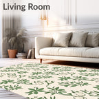 Charming Ivory Green Vine Garden Rug