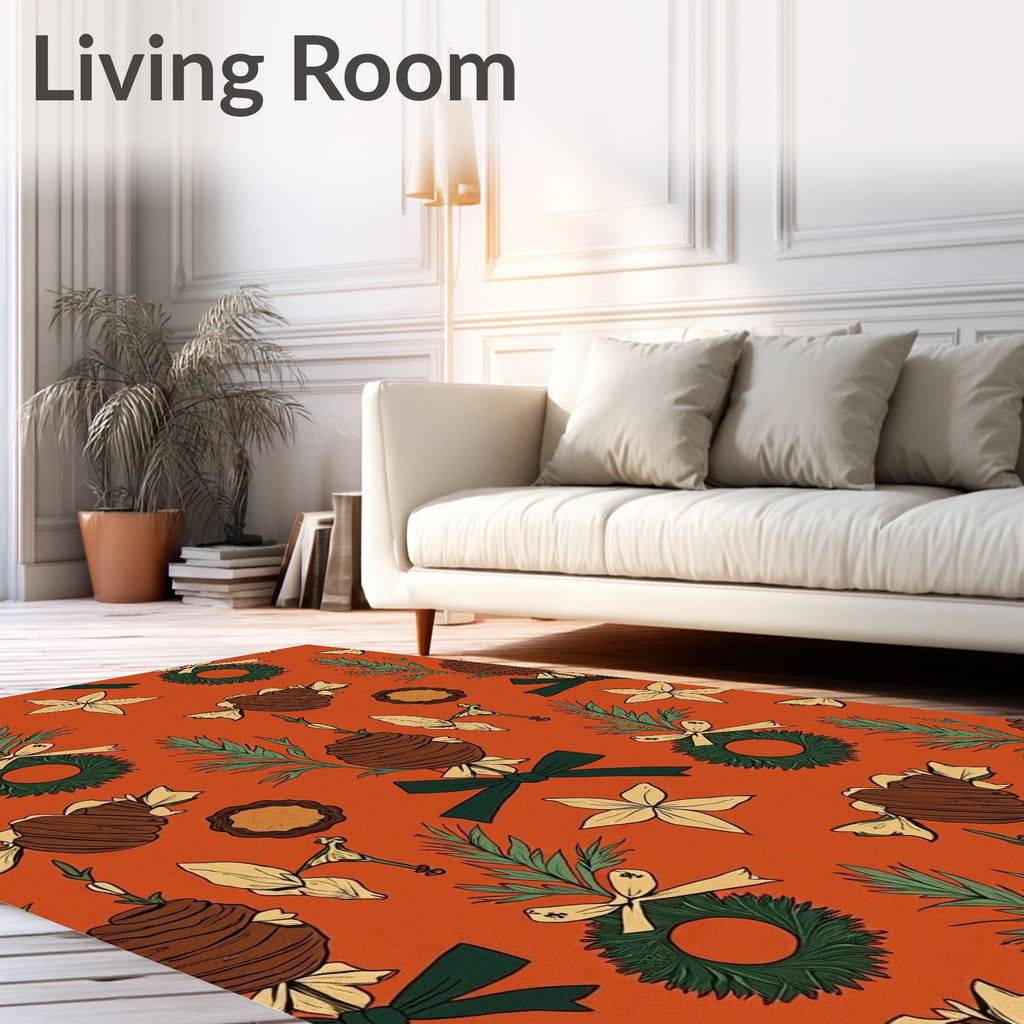 Holiday Wreath and Candy Collage Rug