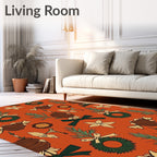 Holiday Wreath and Candy Collage Rug