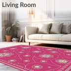 Fuchsia Daisy Swirl Medallion Rug