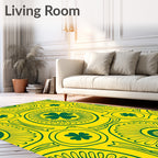 Emerald Clover Medallion Yellow Rug