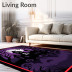 Haunted House Purple Moonscape Silhouette Rug