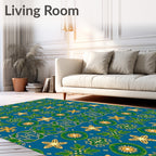Emerald Gold Blue Medallion Rug