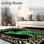 Emerald Cat Ornate Frame Rug