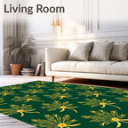 Rich Emerald Fern Laurel Garland Rug