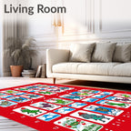 Cute Dinosaur Christmas Card Collection Rug