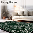 Emerald Green Floral Symmetry Rug