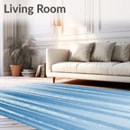 Icy Blue Feathered Drops Rug