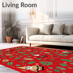 Gnome Forest Friends Red Holiday Blanket Rug