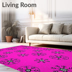 Vivid Pink Snowflake Scatter Rug