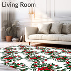Red Green Festive Holly Berry Rug