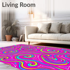 Hot Pink Swirls and Triangles Rug