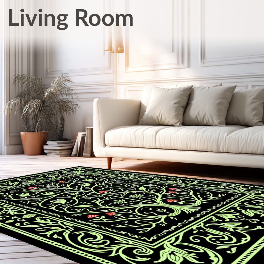 Whimsical Glow Tree Forest Owl Rug
