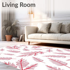 Red Fern Frond Scatter Rug
