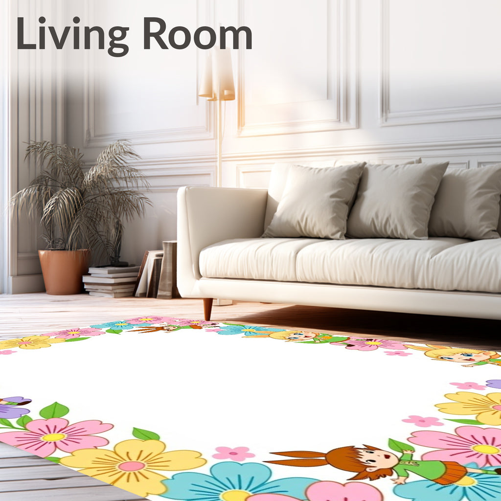 Whimsical Floral Sprites Meadow Rug