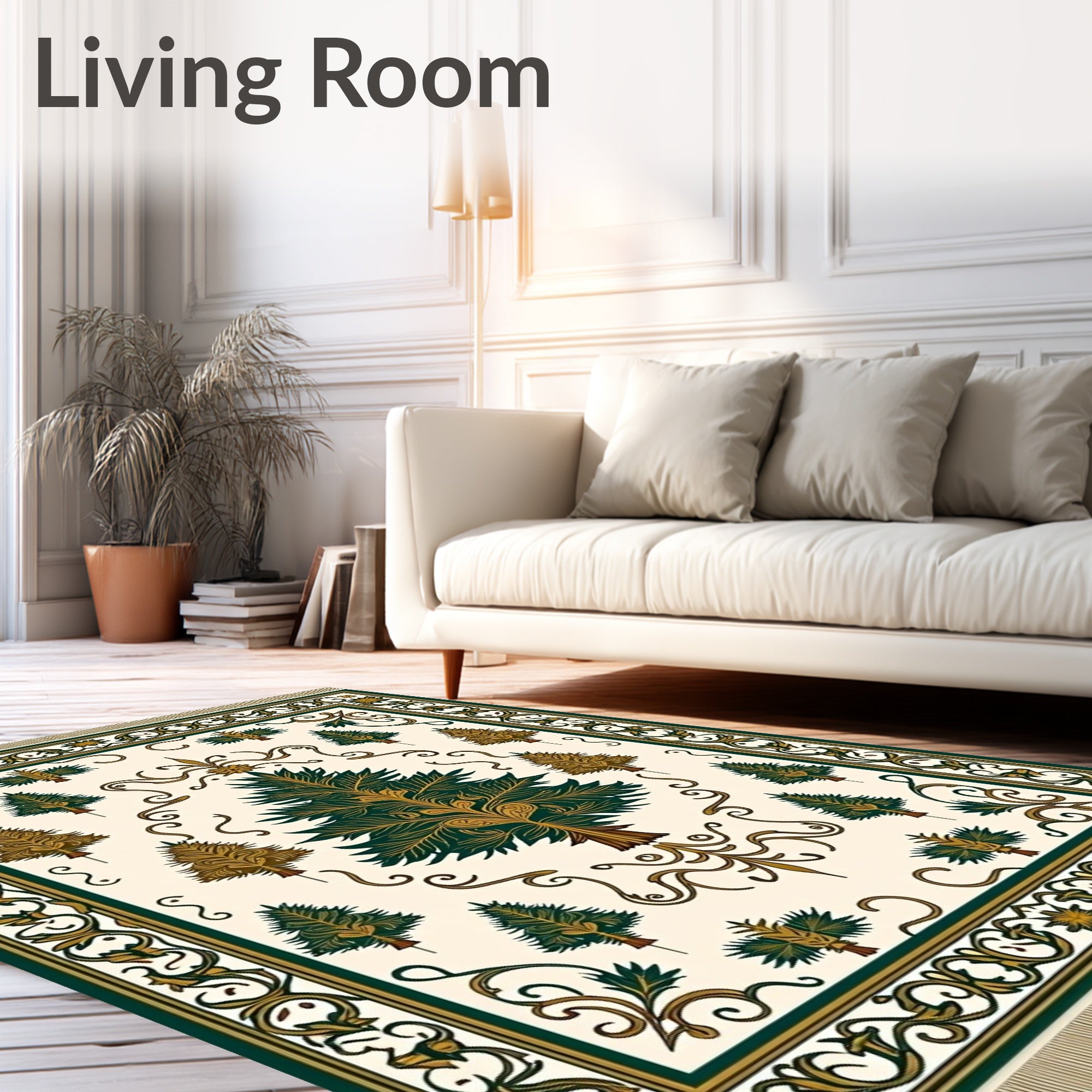 Emerald Green Tree Medallion Rug