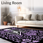 Lilac Skeleton Floral Garden Tapestry Rug