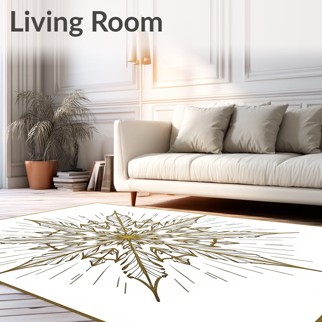 Golden Starburst Snowflake Ornament Rug