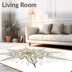 Golden Starburst Snowflake Ornament Rug