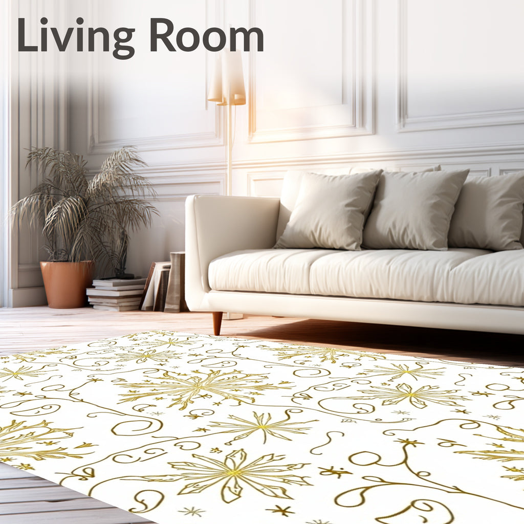 Golden Starburst Organic Swirl Rug