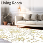 Golden Starburst Organic Swirl Rug