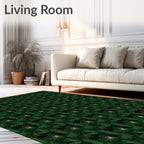 Deep Forest Green Pine Needle Rug