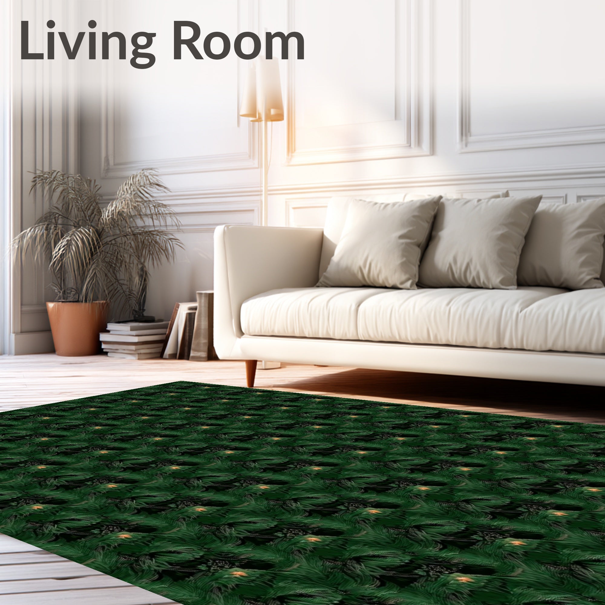 Deep Forest Green Pine Needle Rug