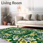 Emerald Garden Medallion Butterfly Rug