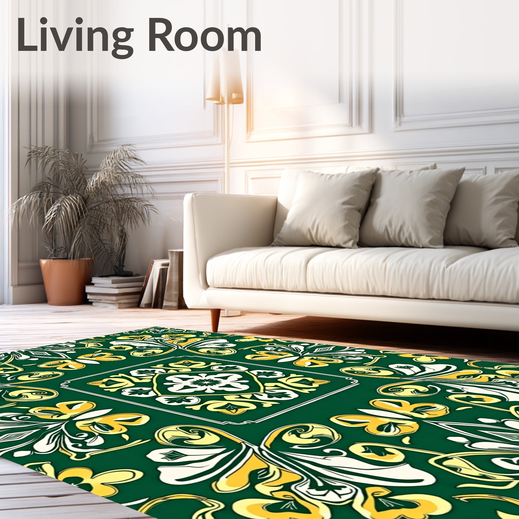 Emerald Garden Medallion Butterfly Rug