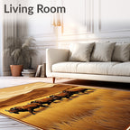 Golden Bison Herd Landscape Rug