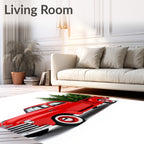 Classic Red Truck Christmas Tree Rug