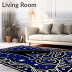 Black Cat Cosmic Night Ornate Rug