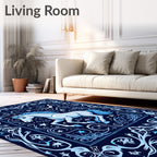 Midnight Blue Celestial Horse Scene Rug