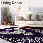 Majestic Eagle Moon Plum Ornament Rug