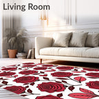 Crimson Rose Heart Collection Rug