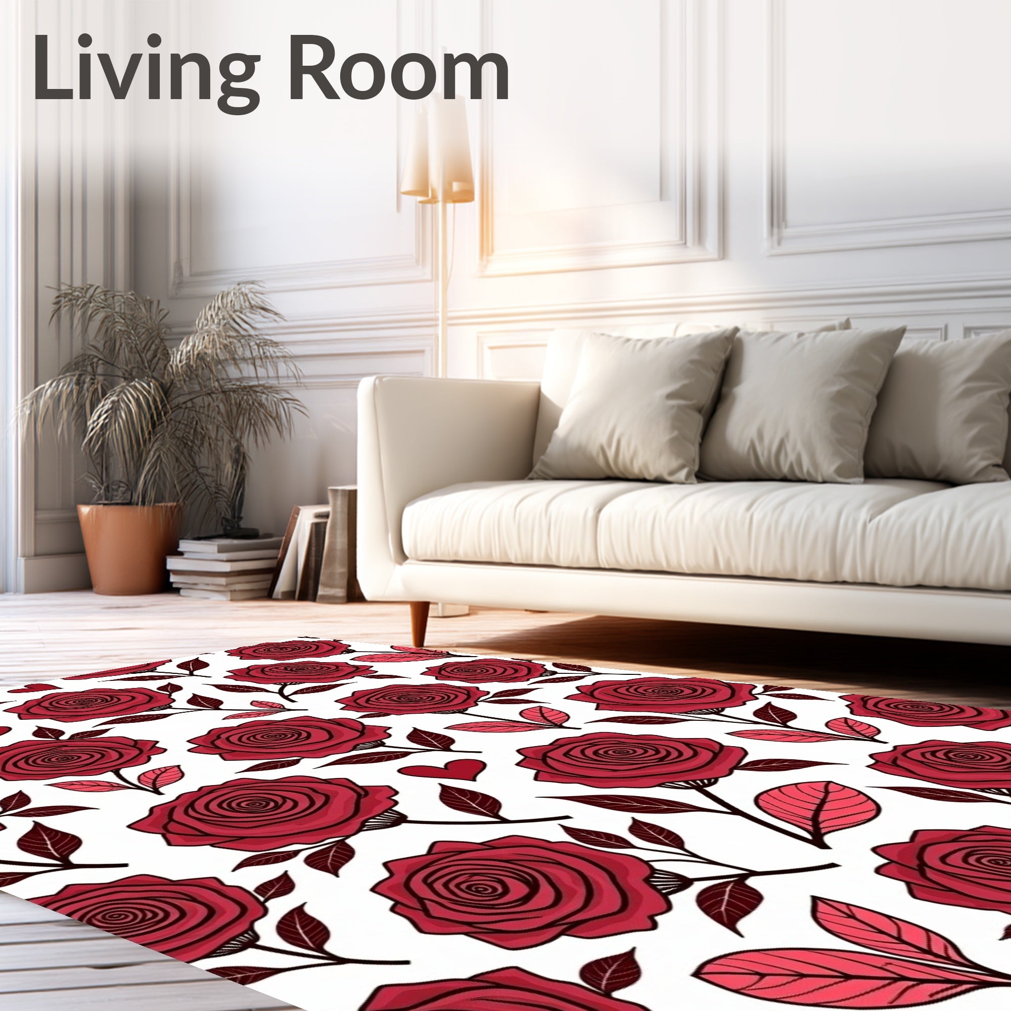 Crimson Rose Heart Collection Rug