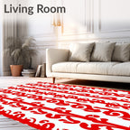 Bold Scarlet Vine Vertical Stripes Rug