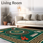 Vintage Musical Instruments Gold Border Rug