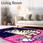 Whimsical Cat Constellation Night Rug