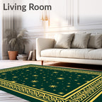 Gold Celestial Starburst Night Sky Rug